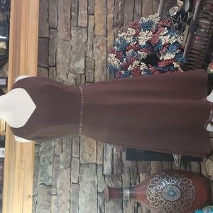 TODAY⚡️ALFRED ANGELO ESPRESSO BEADED DRESS SZ 14 Runs small see measurements